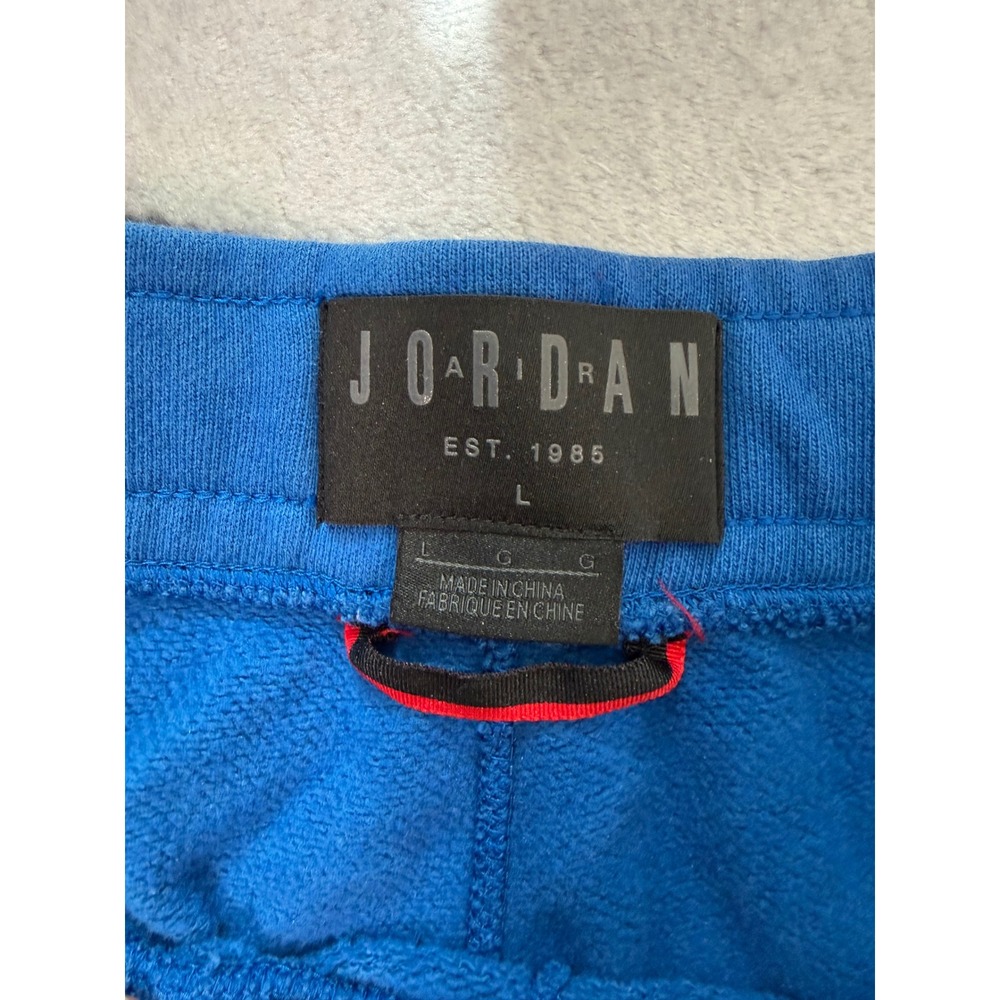 Jordan Mens Fleece Shorts Royal Blue Jumpman Logo Elastic Waist Size Large - Picture 3 of 4